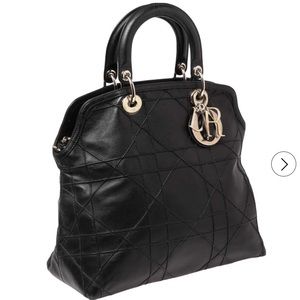 Dior Black Cannage Quilted Leather Granville Tote